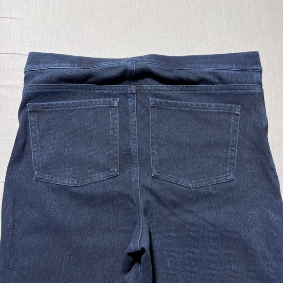 Spanx Ankle Jean-Ish Leggings Womens Large Petite Blue Twilight‎ Rinse Stretch - Picture 3 of 16